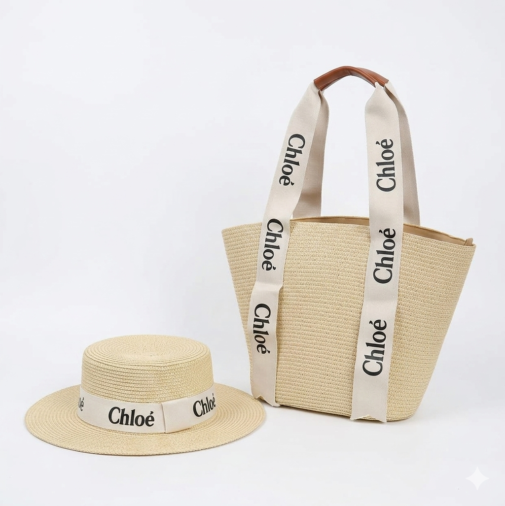 Chloé Summer Straw Bag & Hat Set