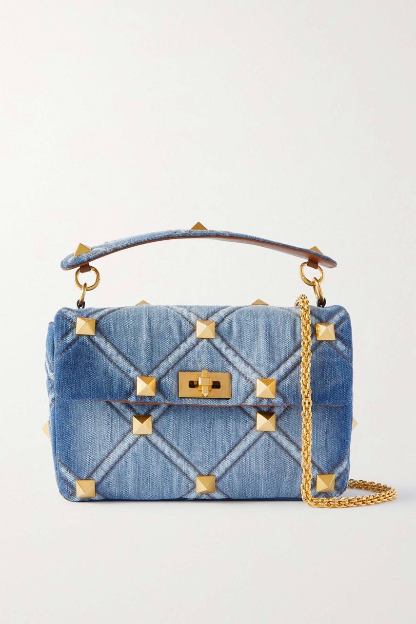 Valentino Garavani Roman Stud Denim Bag