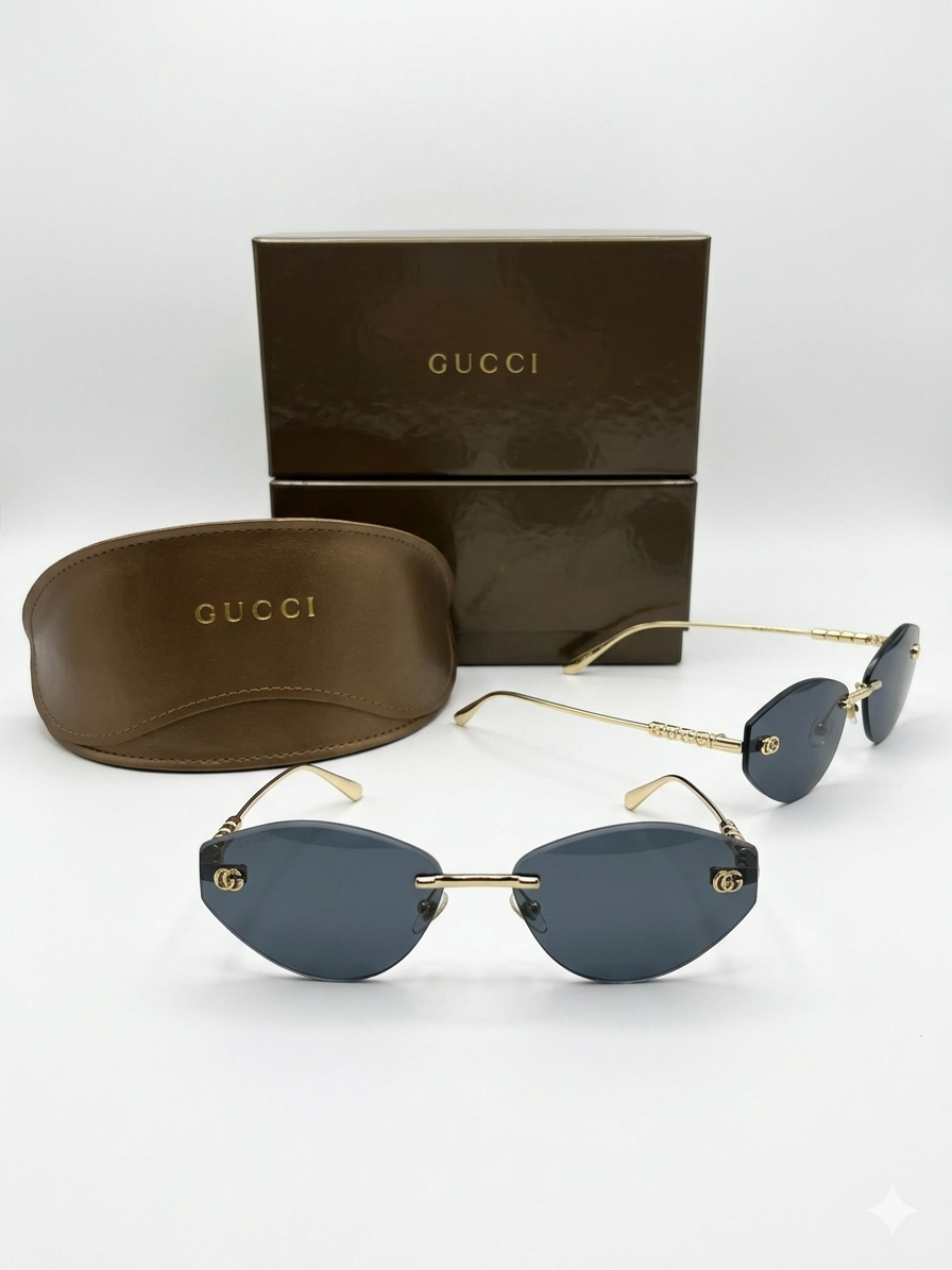 Gucci Rimless Round Logo Sunglasses