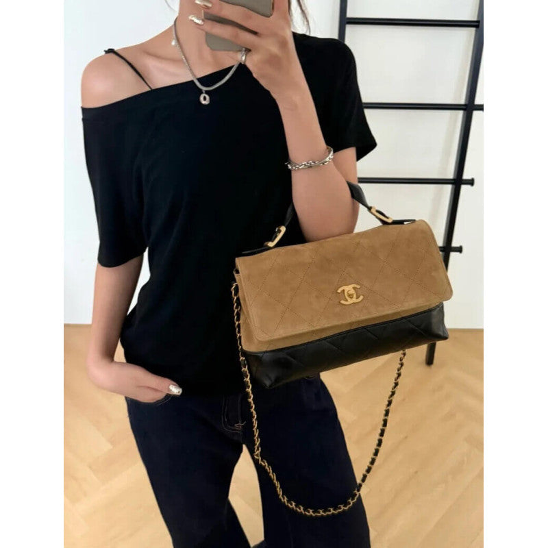 Chanel Coco Handle Flap Bag – Suede & Leather