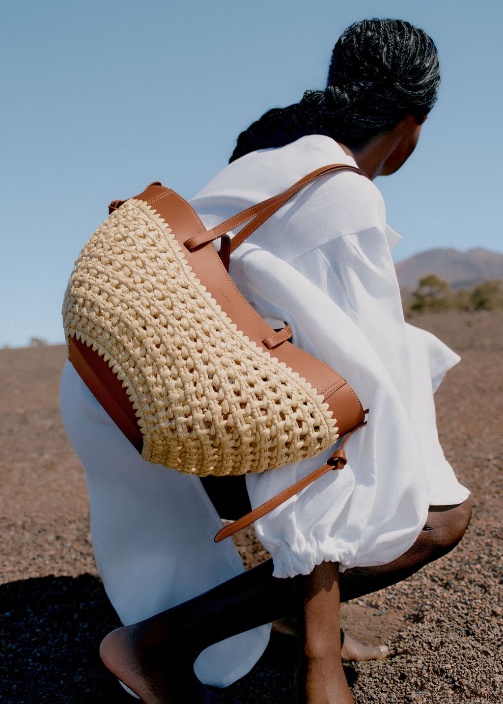 Polène Cyme Small Raffia Bag