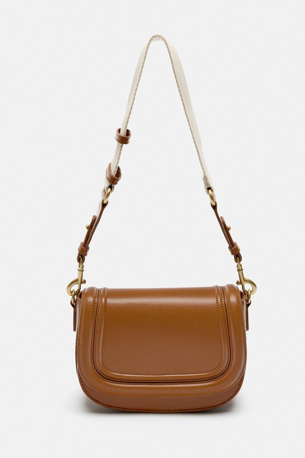 Zara Leather Crossbody Saddle Bag
