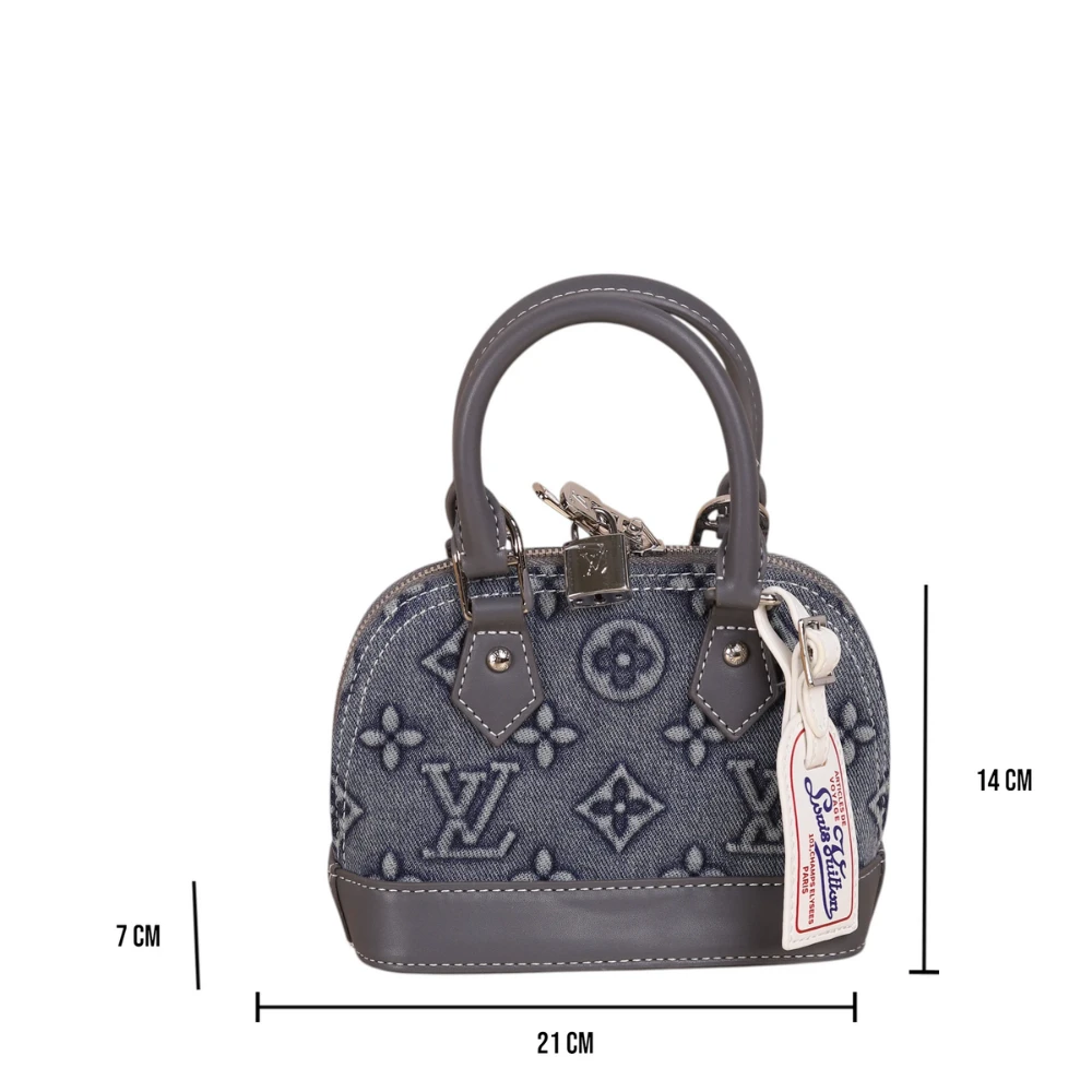 ‏Louis Vuitton Alma BB Denim Bag – Blue Monogram with Grey Leather trim