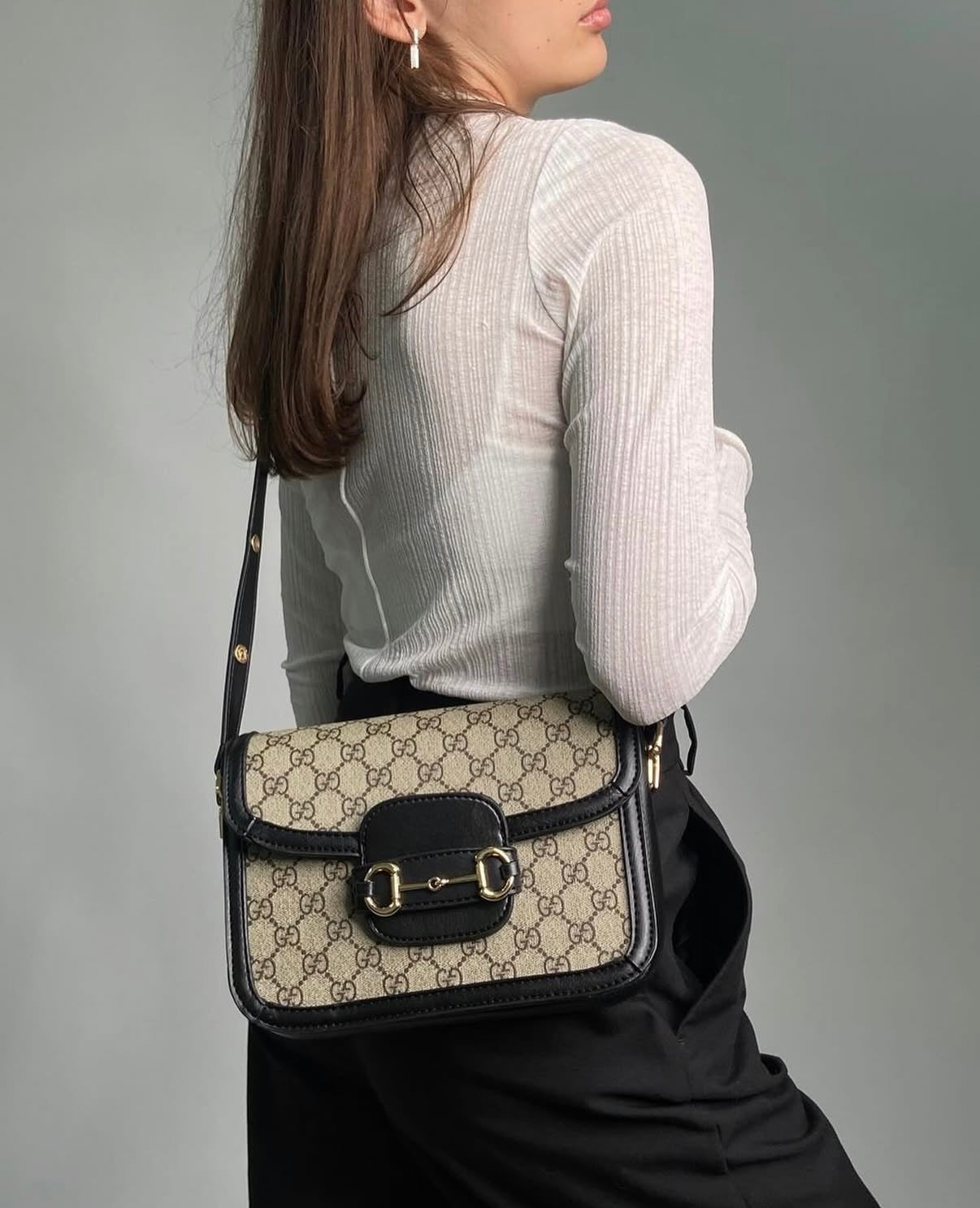 Gucci GG Supreme Horsebit Shoulder Bag