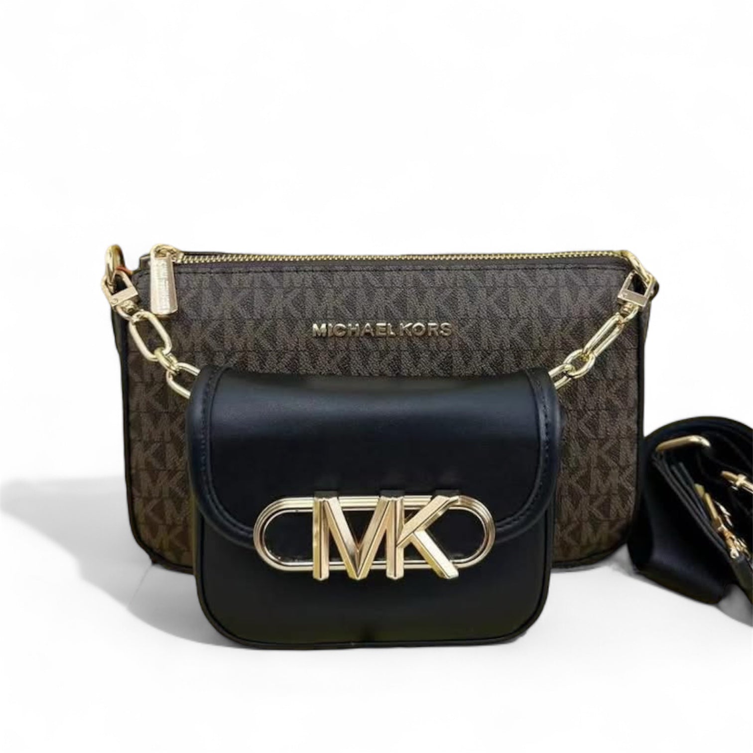 MICHAEL KORS PARKER EMPIRE SIGNATURE LOGO 2-IN-1 CROSSBODY BAG