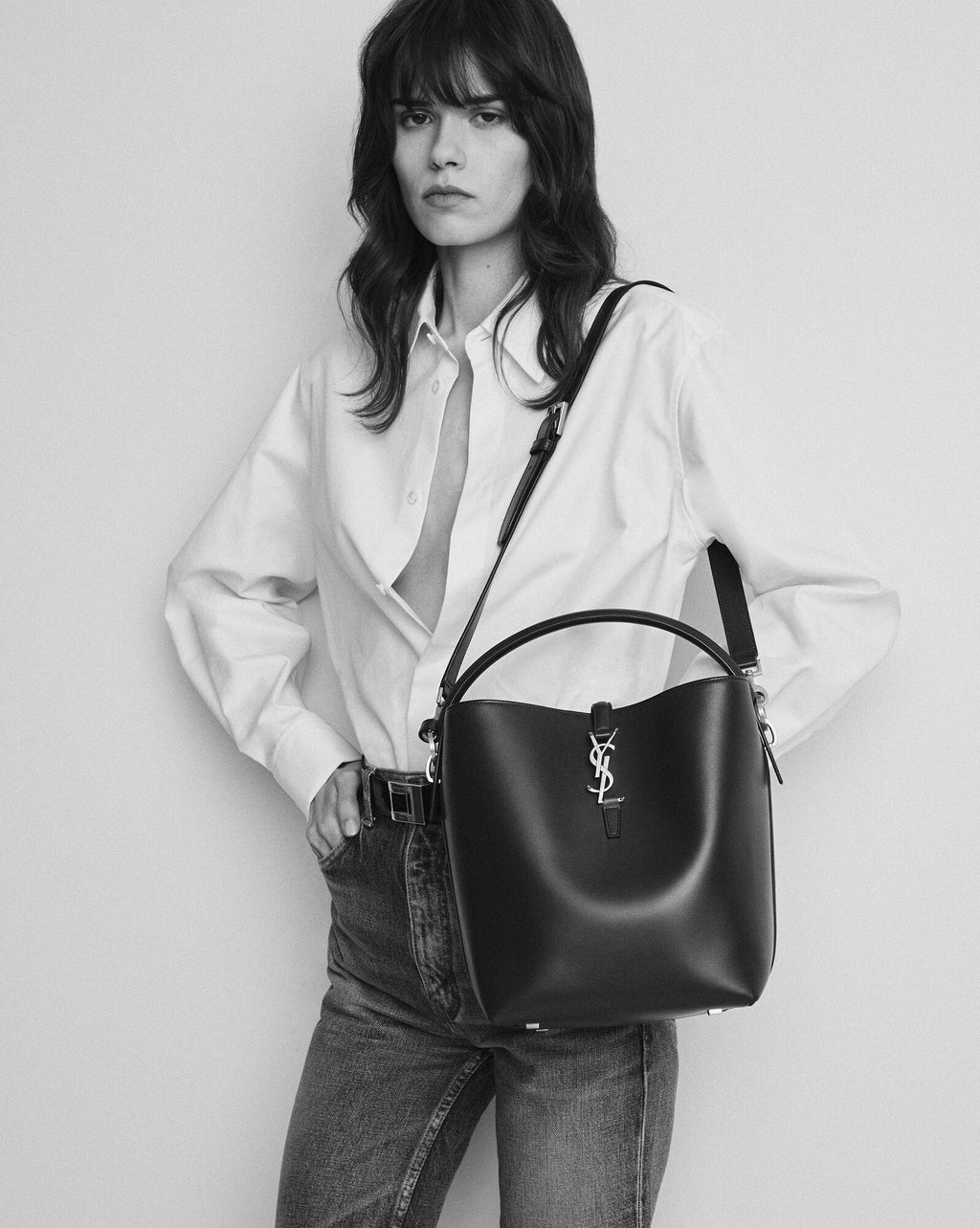 Saint Laurent Le 37 Leather Bucket Bag