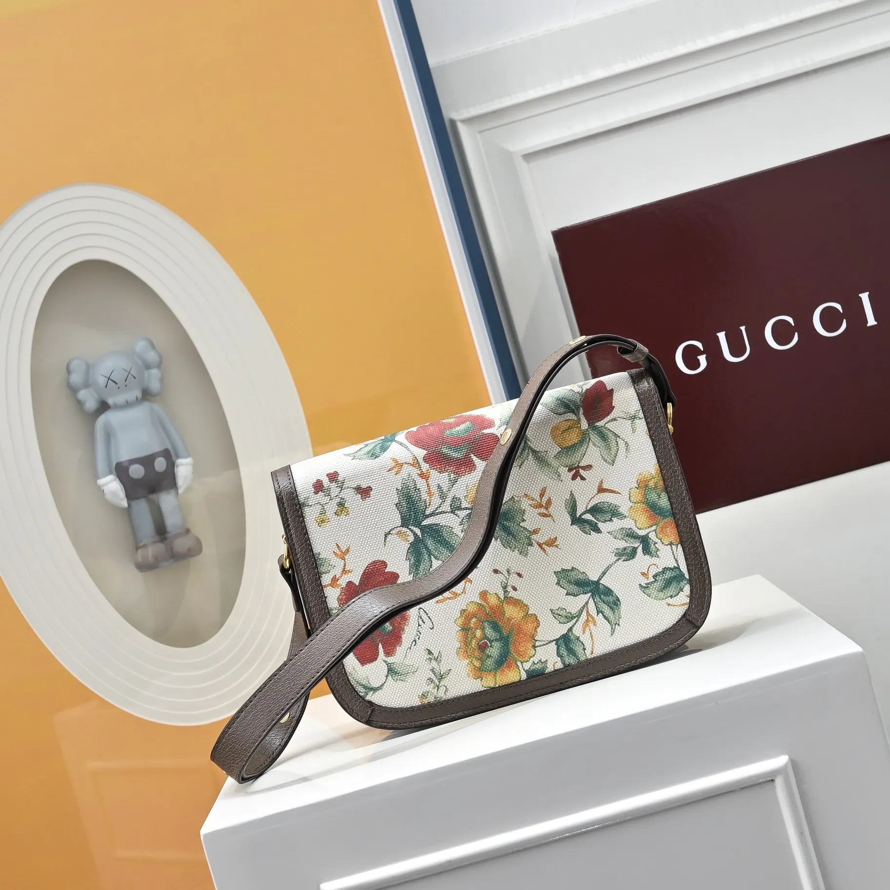 Gucci Horsebit 1955 Floral Shoulder Bag