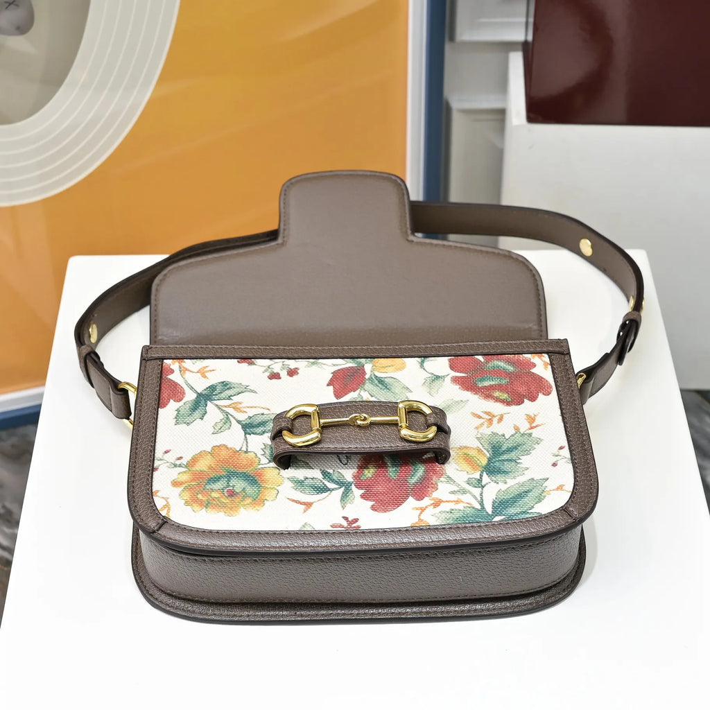 Gucci Horsebit 1955 Floral Shoulder Bag