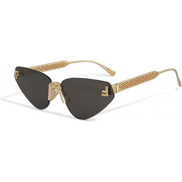 Fendi Crystal-Embellished Rimless Cat-Eye Sunglasses