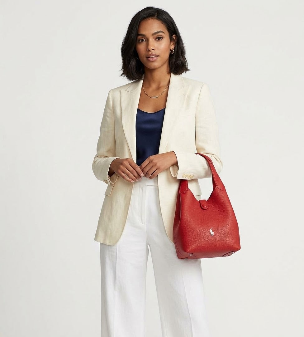 Polo Ralph Lauren Polo ID Pebble Leather Bucket Bag