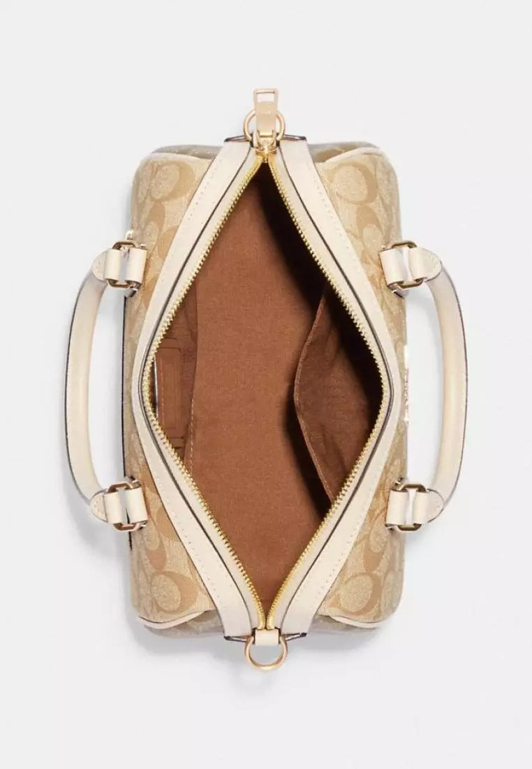 Coach Rowan Satchel In Blocked Signature Canvas