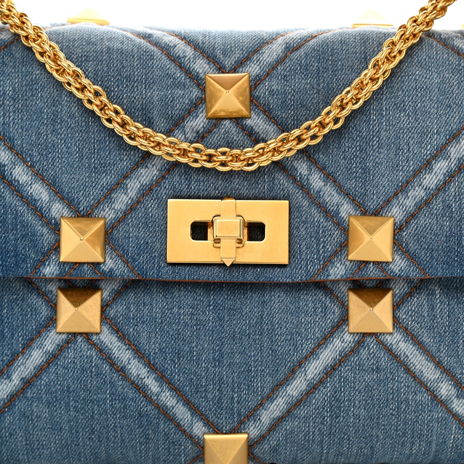 Valentino Garavani Roman Stud Denim Bag