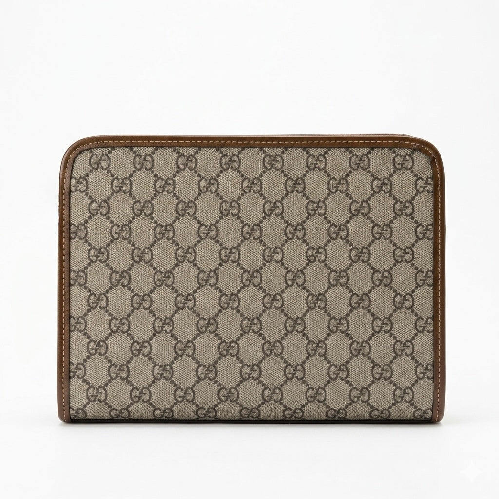 Gucci GG Supreme Zip Clutch