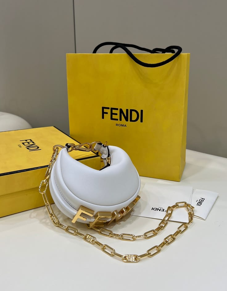 Fendi Mini Croissant FF Logo Bag