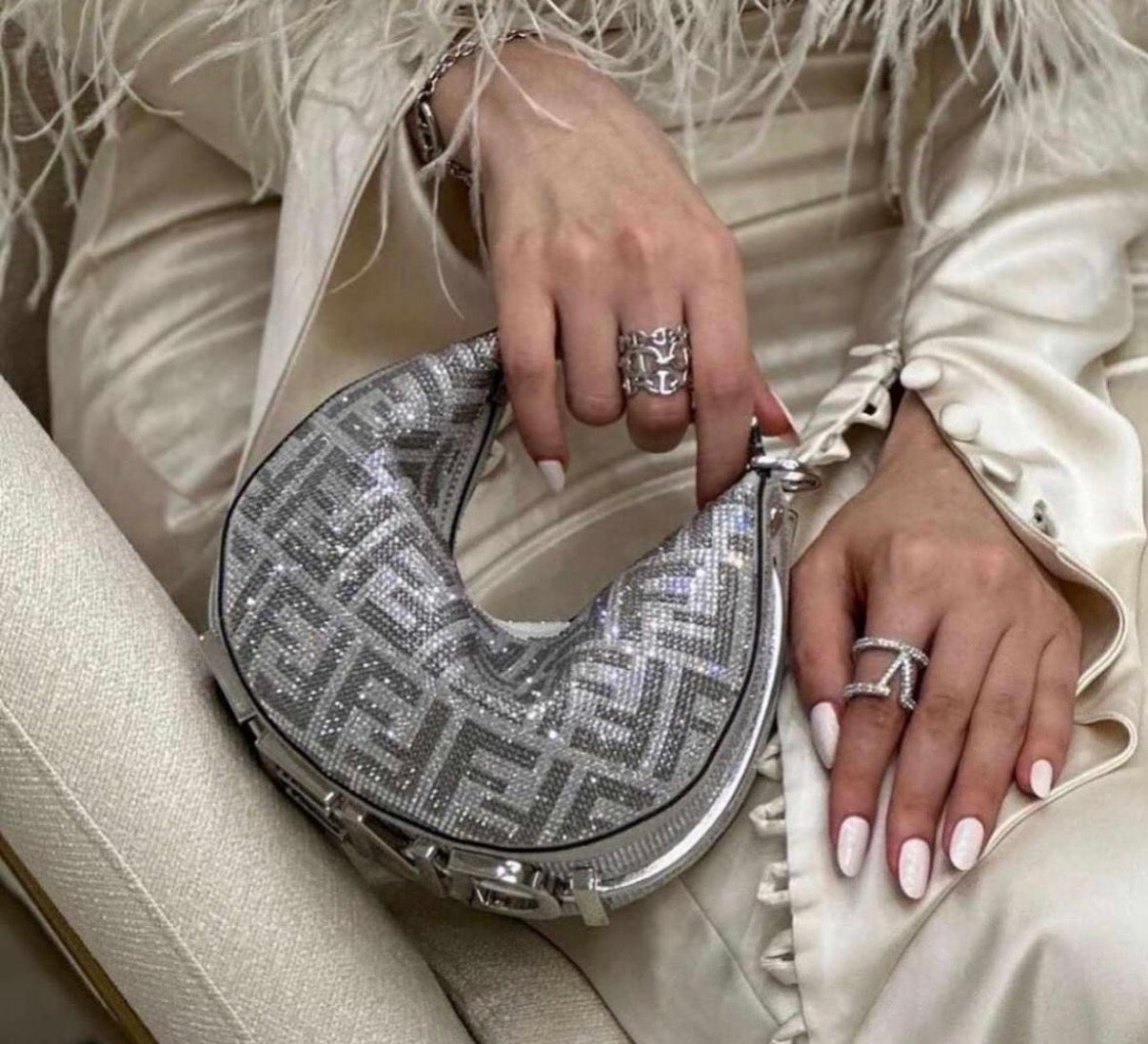 Fendi Fendigraphy Mini Bag (Crystal FF )