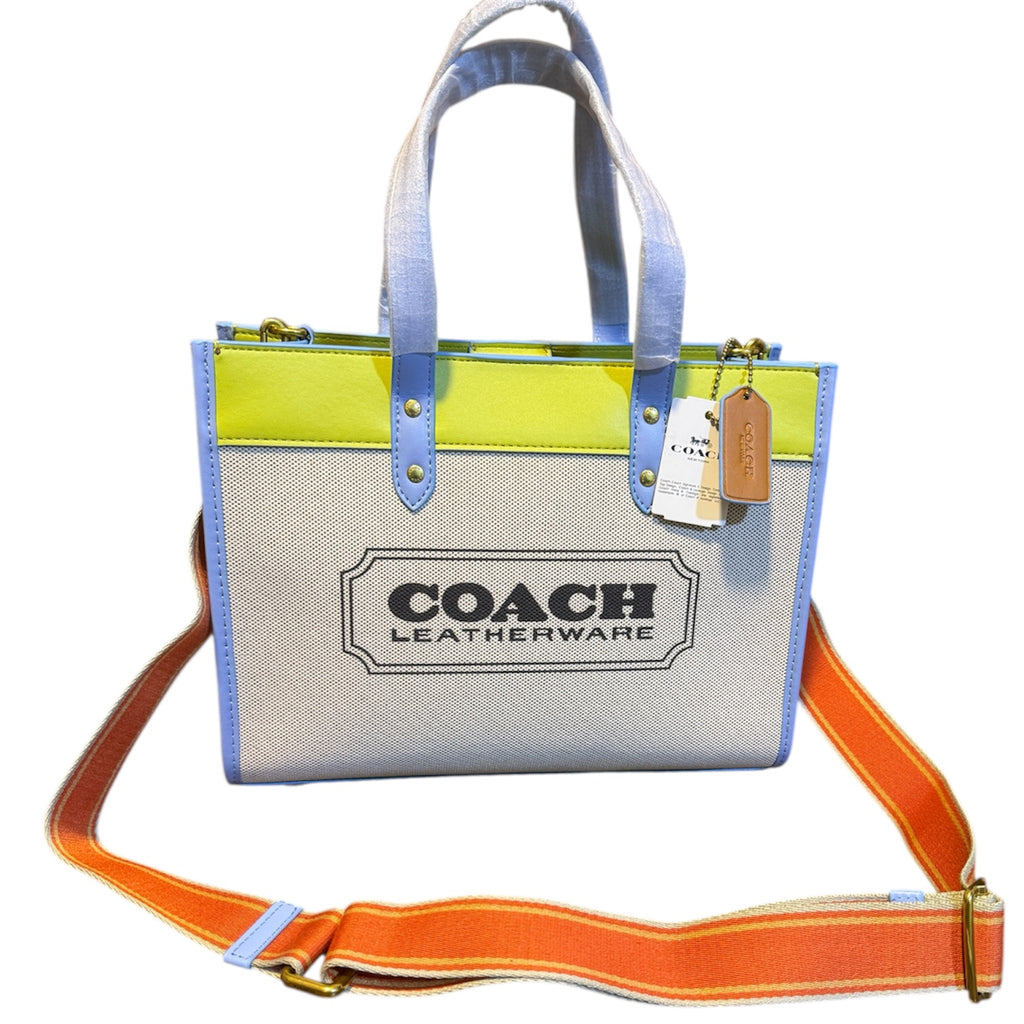Coach Tote Bag with Removable Pouch & Web Strap