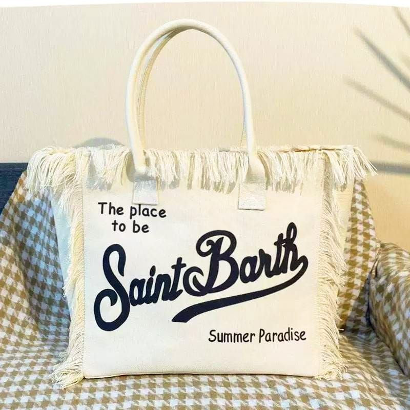 Saint Barth Summer Paradise Fringe Tote Bag