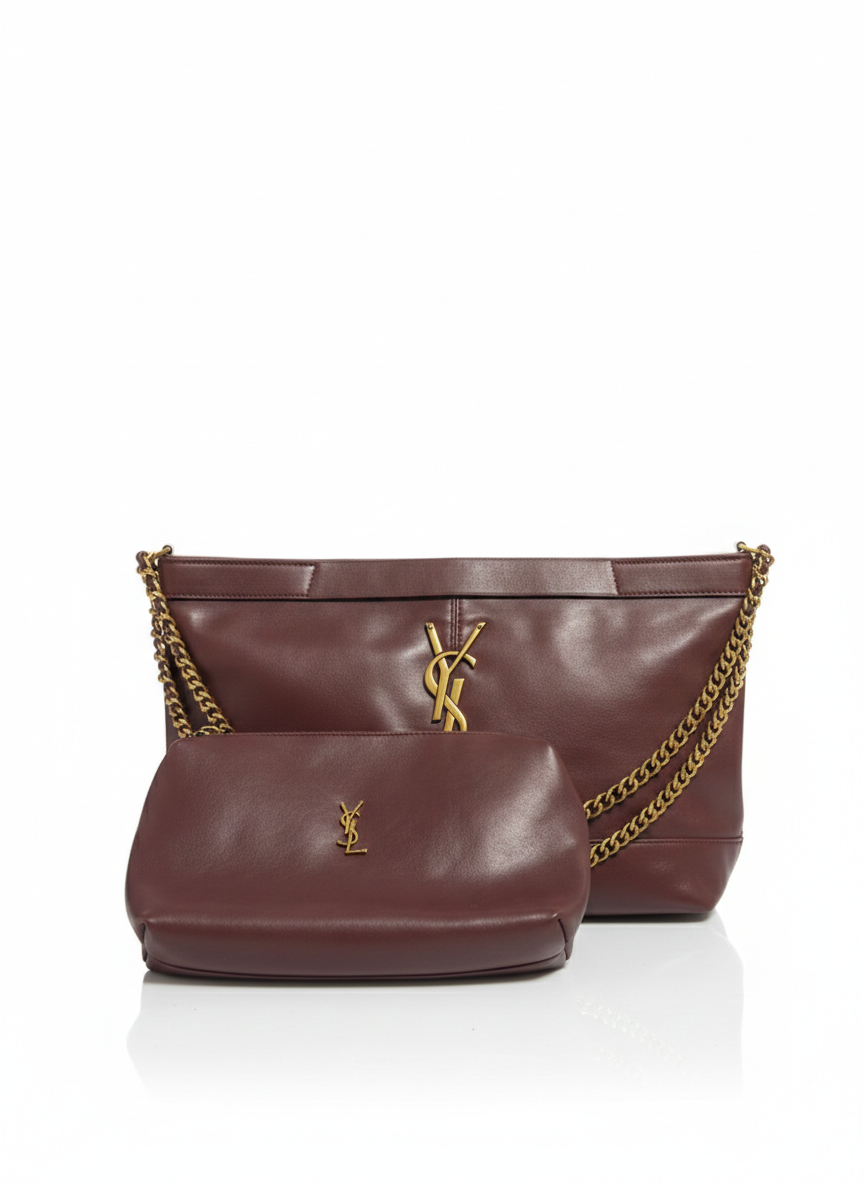 Saint Laurent Loulou Large Chain Tote Smooth Leather with Pouch