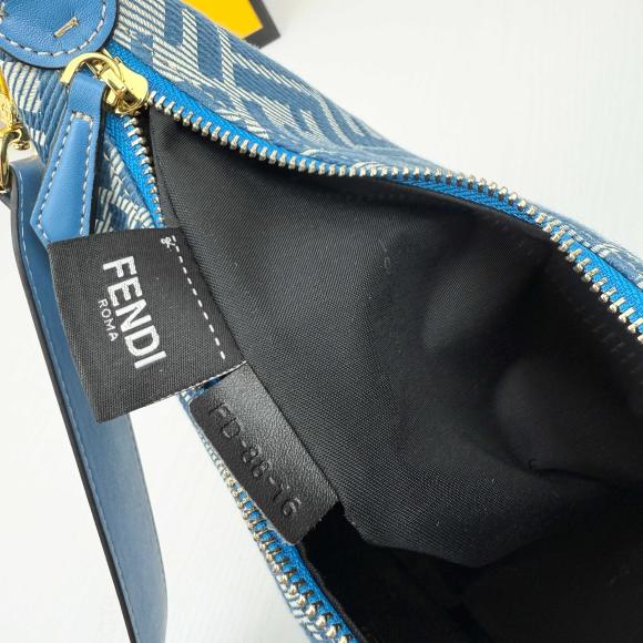 Fendi Monogram Crescent Shoulder Bag with Adjustable Strap