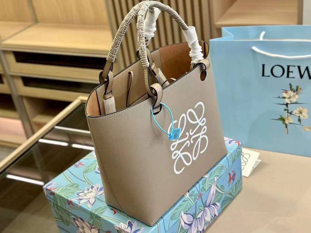 Loewe Anagram Debossed Printed Leather Tote