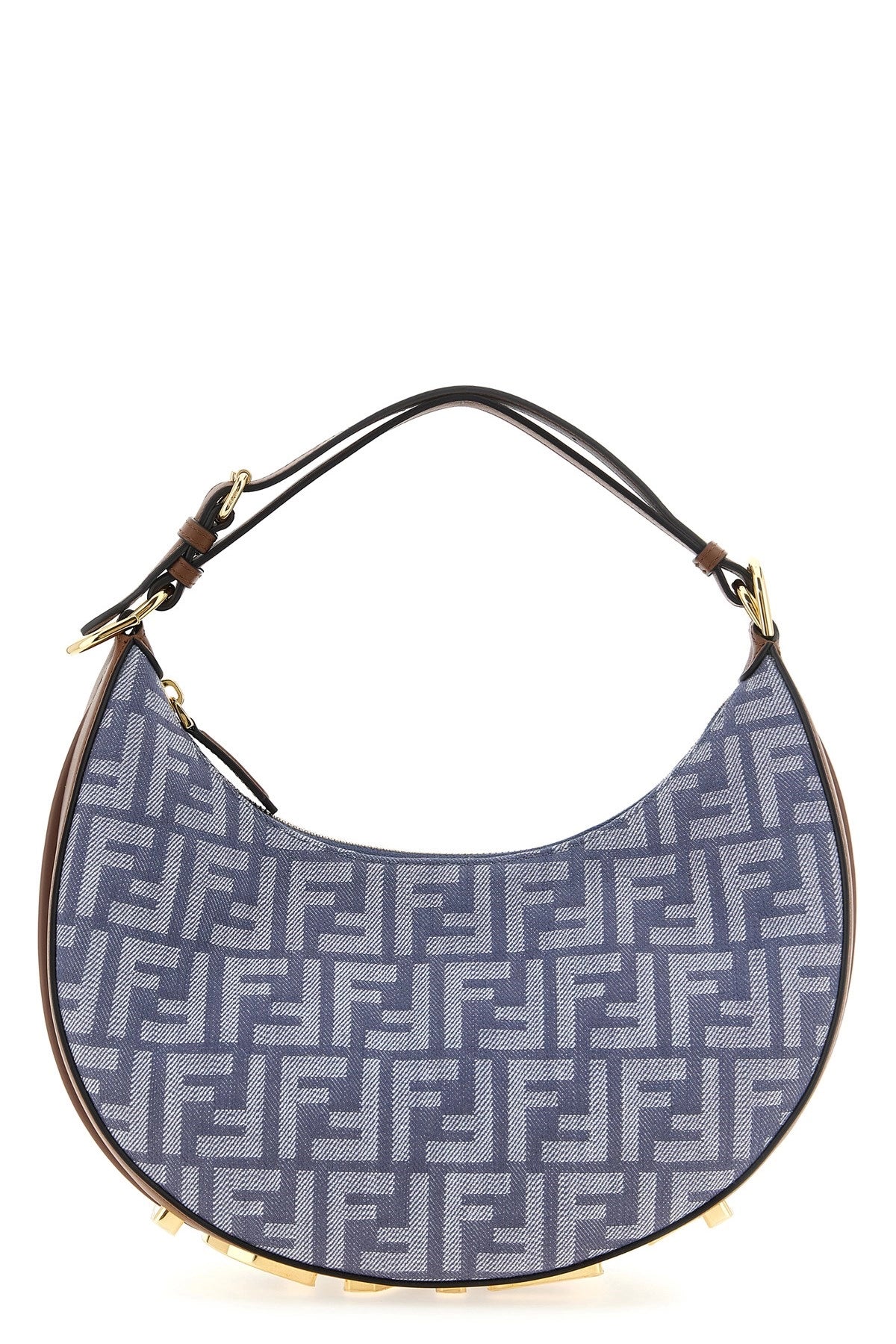 Fendi Monogram Crescent Shoulder Bag with Adjustable Strap