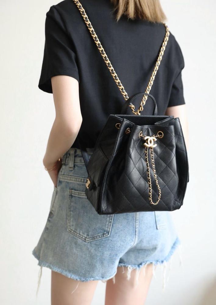 Chanel Quilted Drawstring Backpack