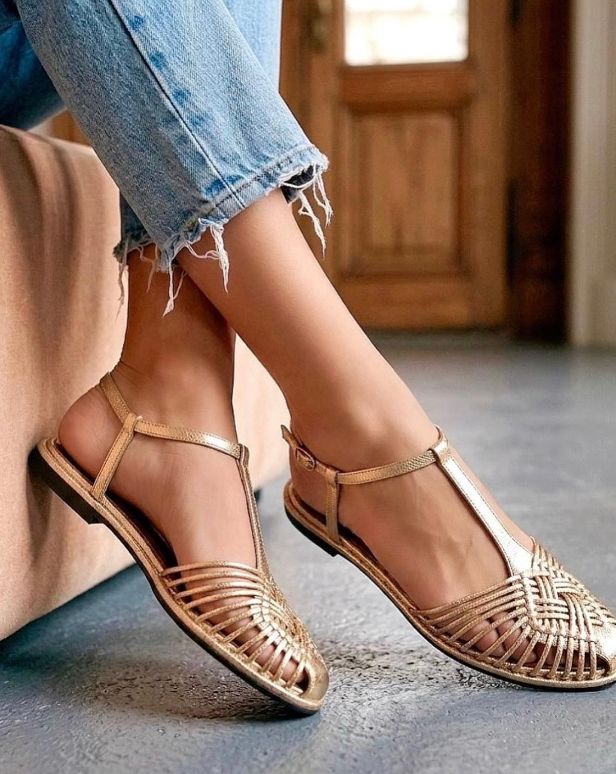Zara Woven Flat Sandals