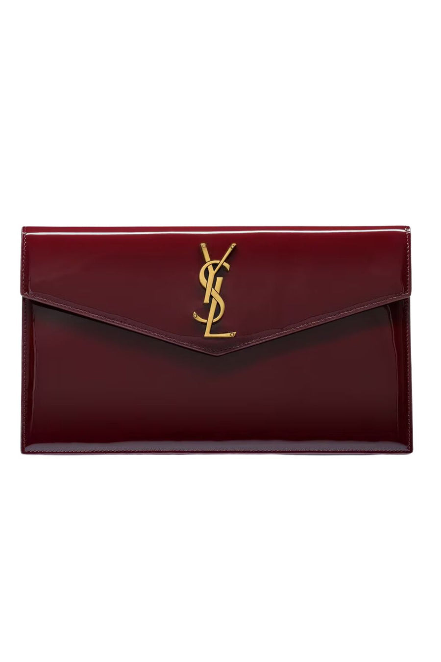 SAINT LAURENT Uptown patent-leather pouch