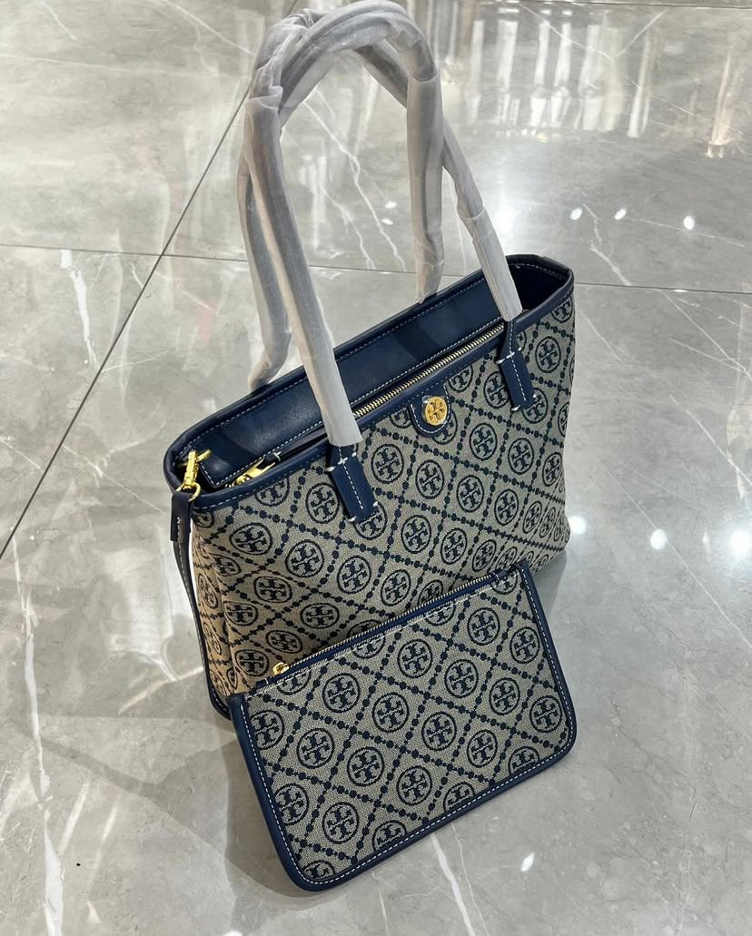 Tory Burch T Monogram Zip Tote