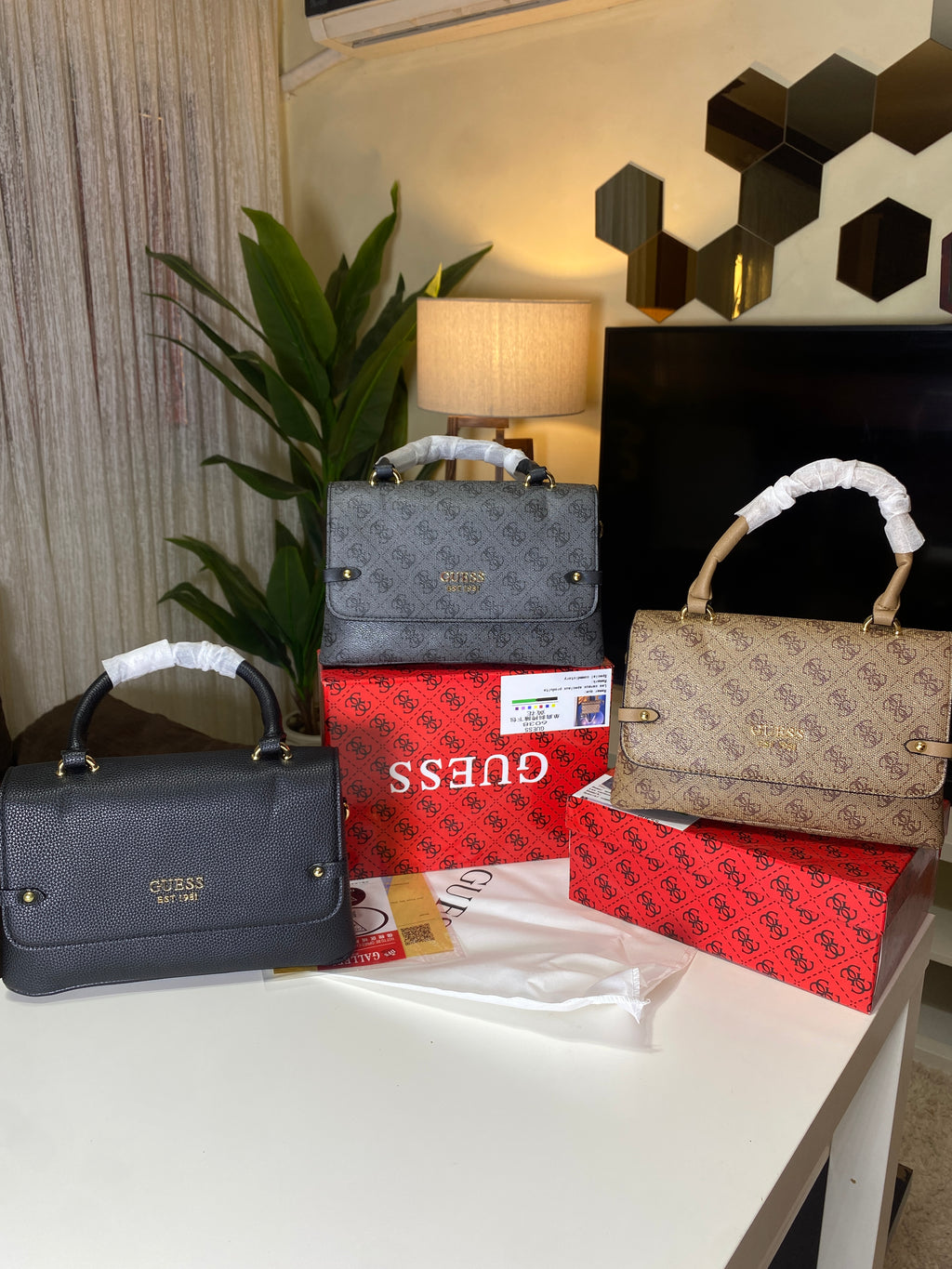 Guess Logo Print Satchel