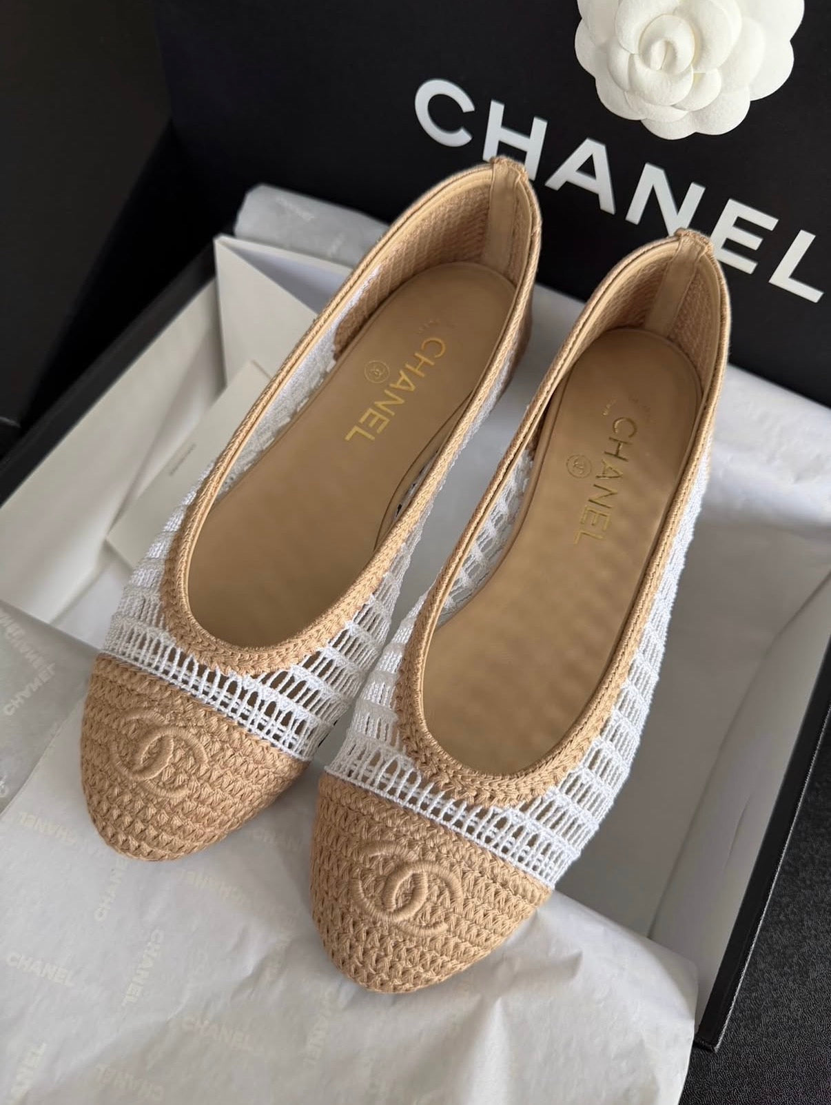 Chanel Crochet Ballet Flats