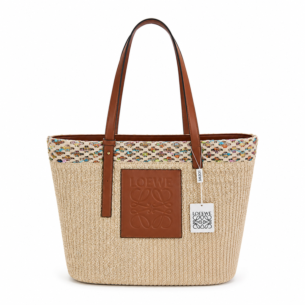 Loewe Anagram Raffia Tote Bag
