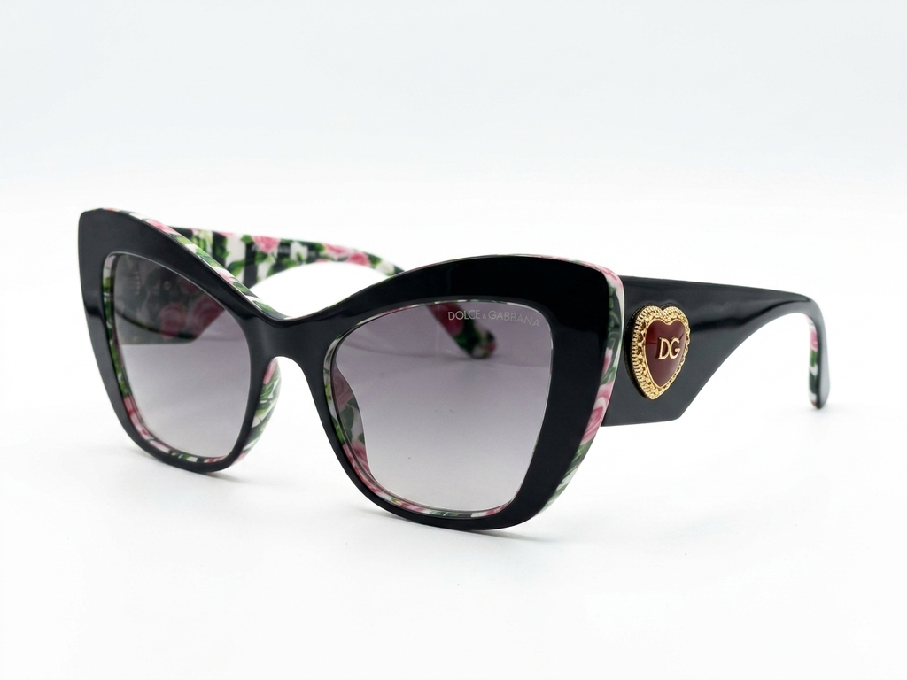 Dolce & Gabbana Floral Cat-Eye Sunglasses