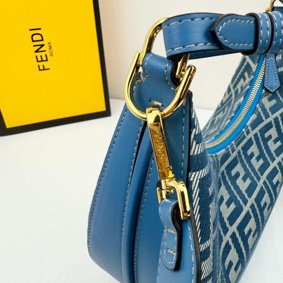 Fendi Monogram Crescent Shoulder Bag with Adjustable Strap