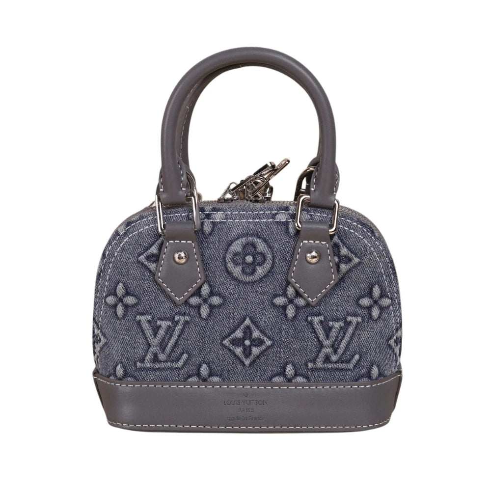 ‏Louis Vuitton Alma BB Denim Bag – Blue Monogram with Grey Leather trim