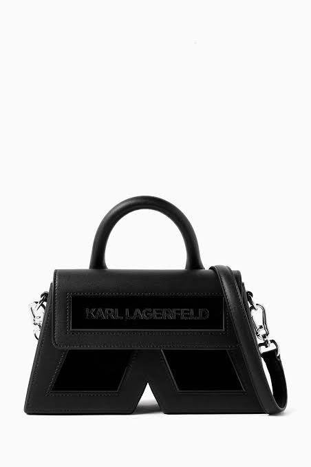 KARL LAGERFELD Women Black Icon K Leather Crossbody Bag