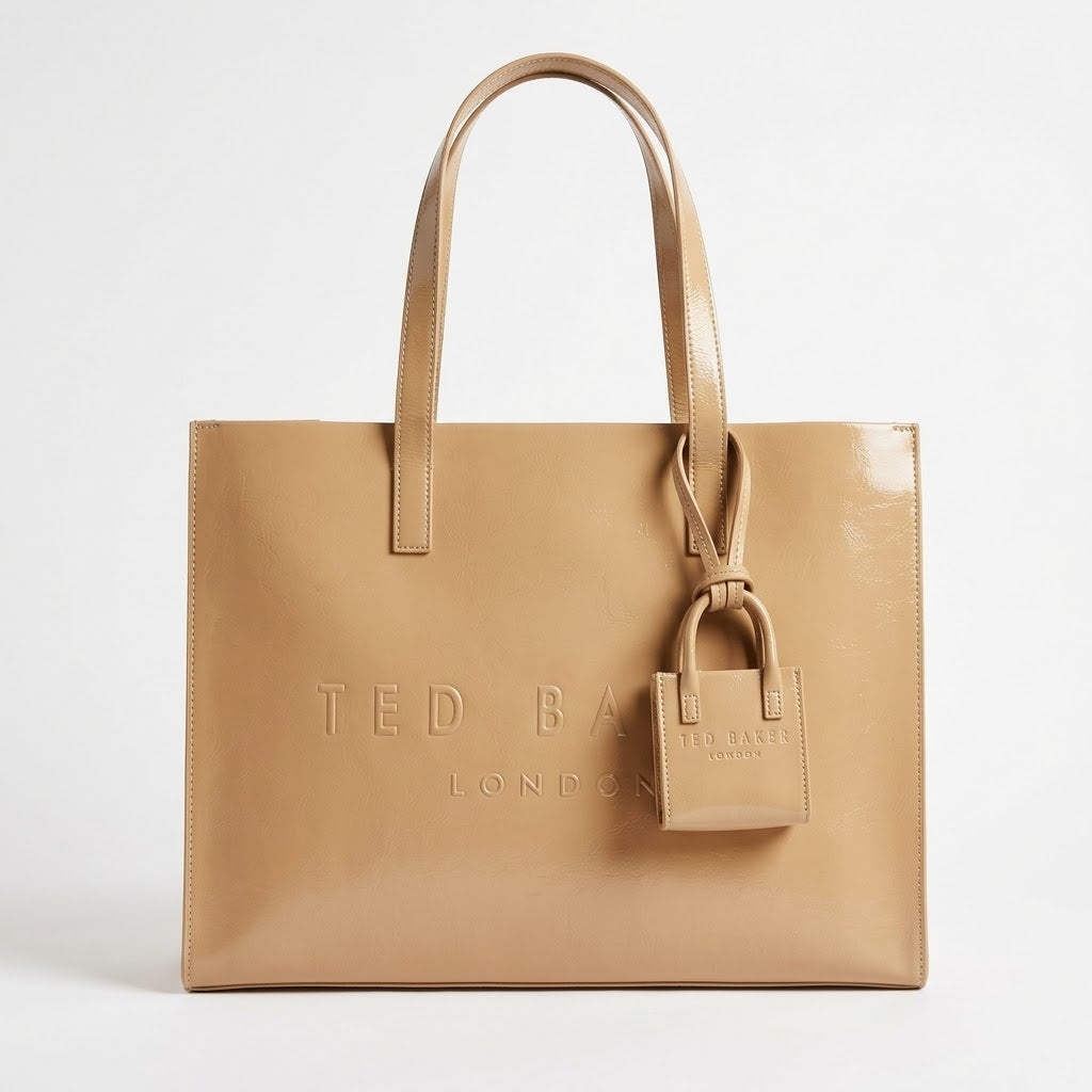 Ted Baker Saffiano Tote Bag with Mini Bag Charm