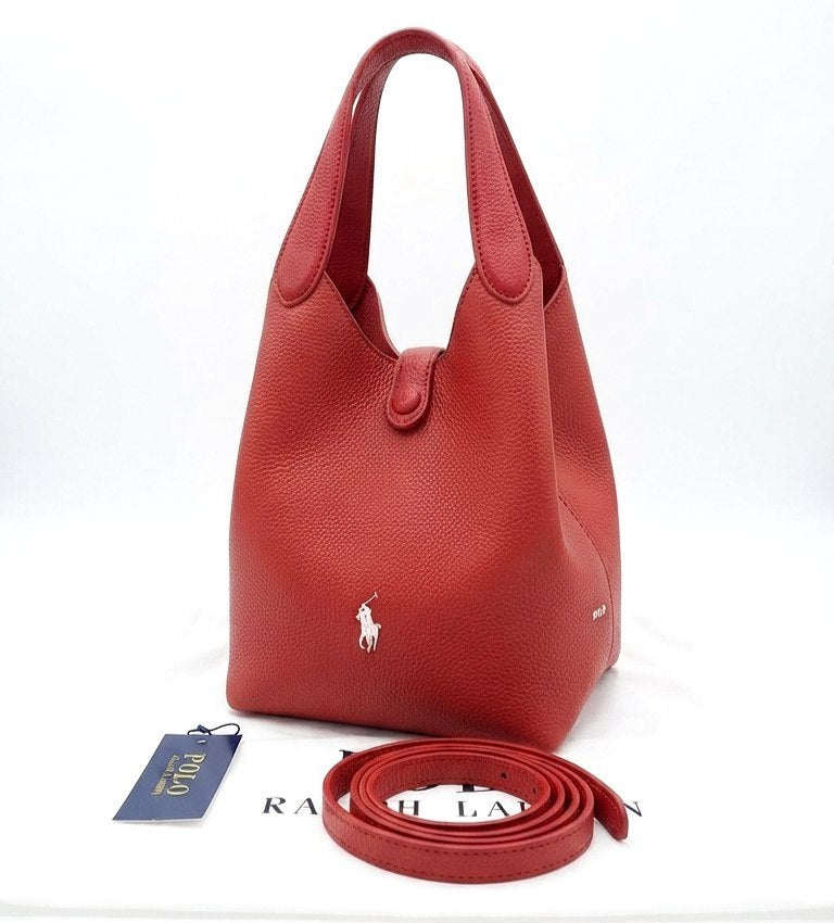 Polo Ralph Lauren Polo ID Pebble Leather Bucket Bag