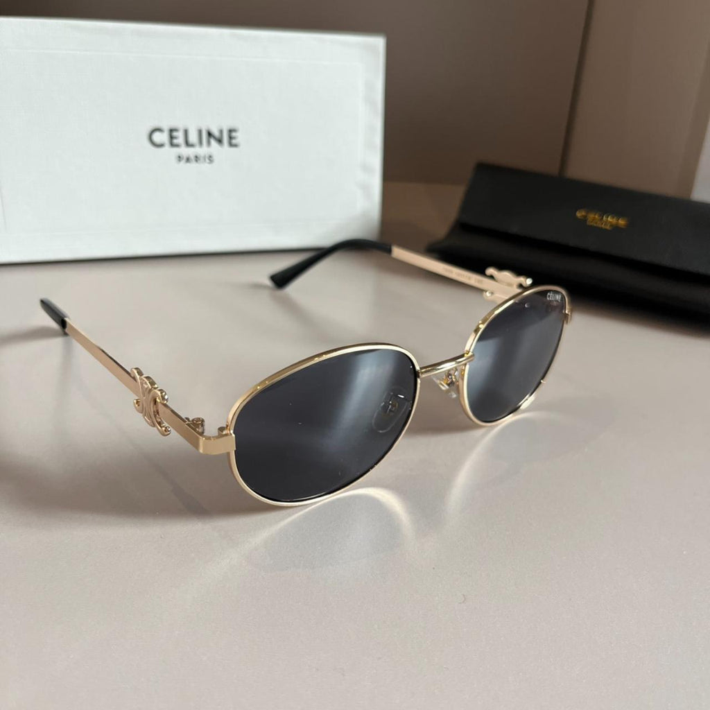 Celine Triomphe Metal Oval Sunglasses