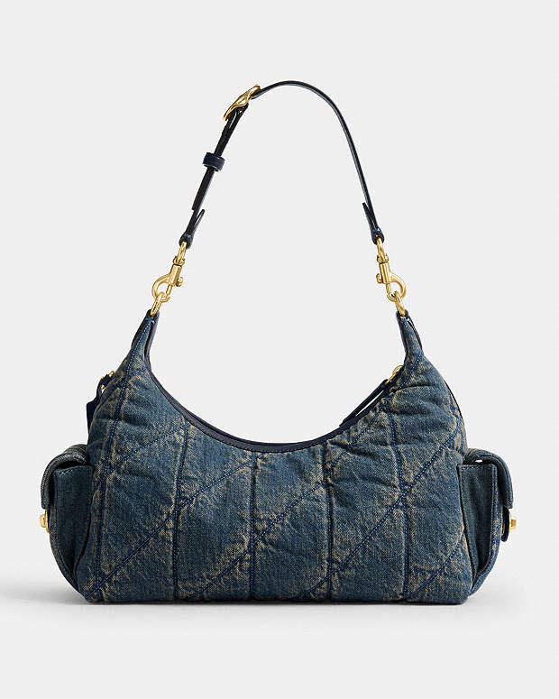 Coach Quilted Denim Cargo Shoulder Bag