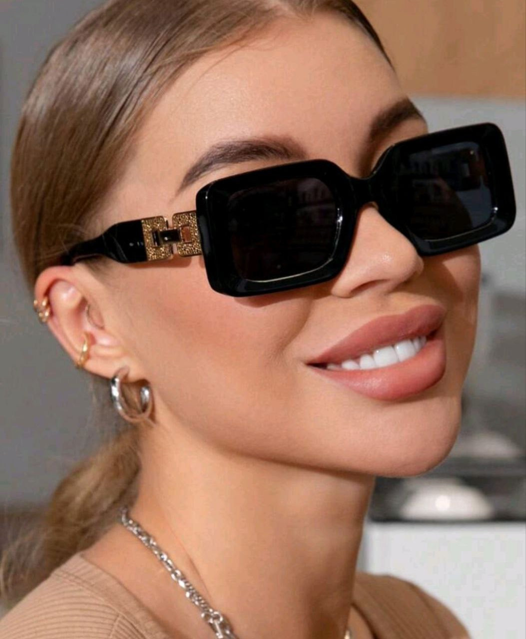 Chanel Signature Chain Rectangular Sunglasses