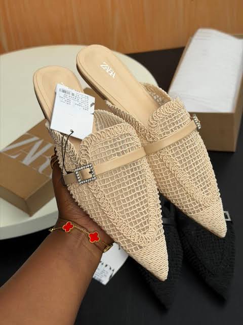 ZARA Woven Pointed Mules