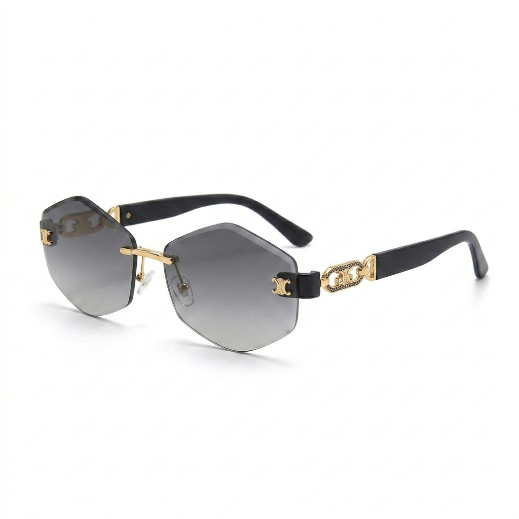 Celine Triomphe Rimless Geometric Sunglasses