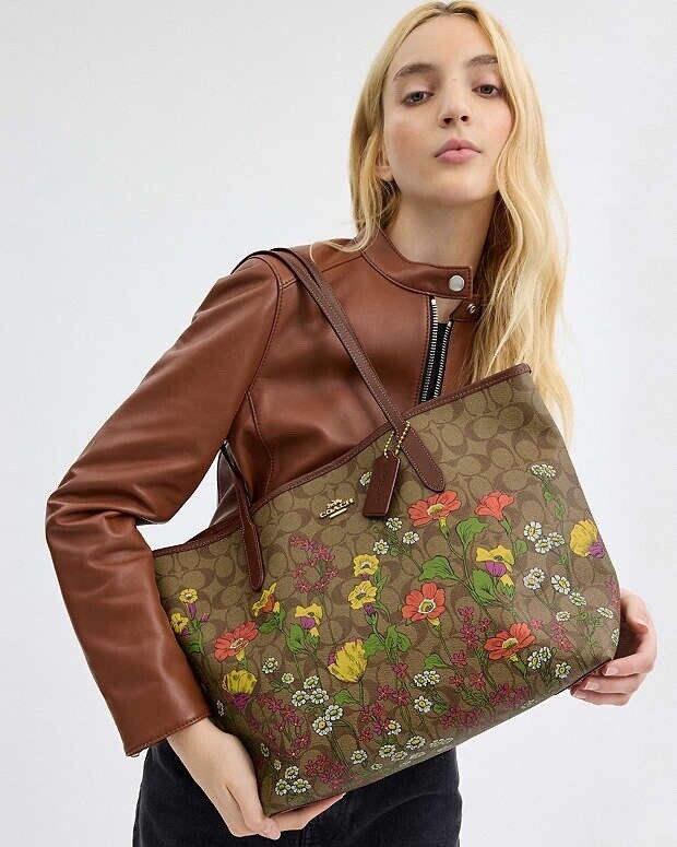 Coach Floral Signature Tote Bag