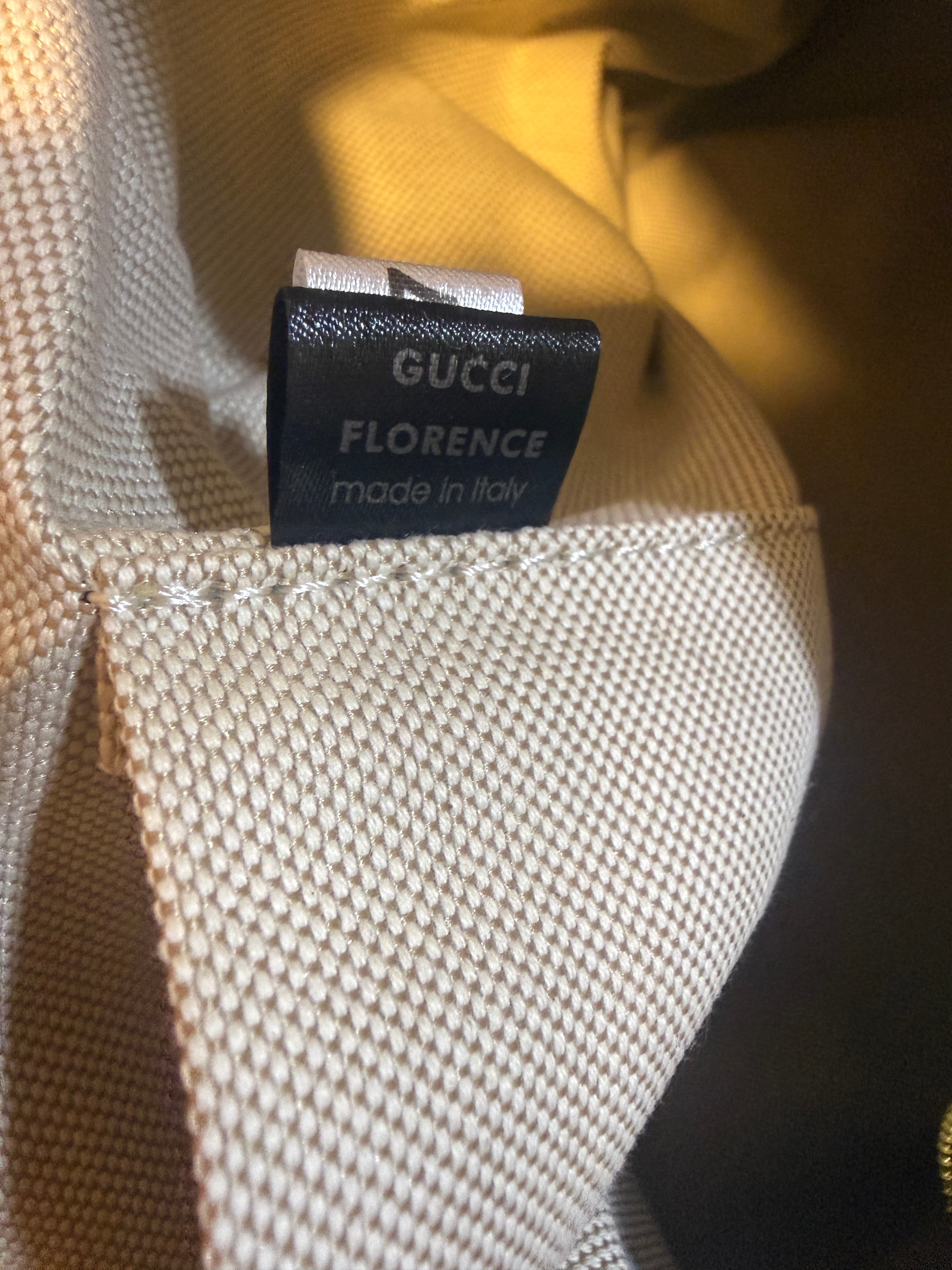 Gucci GG Denim Boston Top Handle Bag