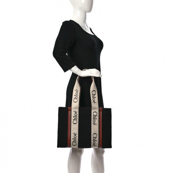 Chloé Medium Woody Tote Bag In Linen