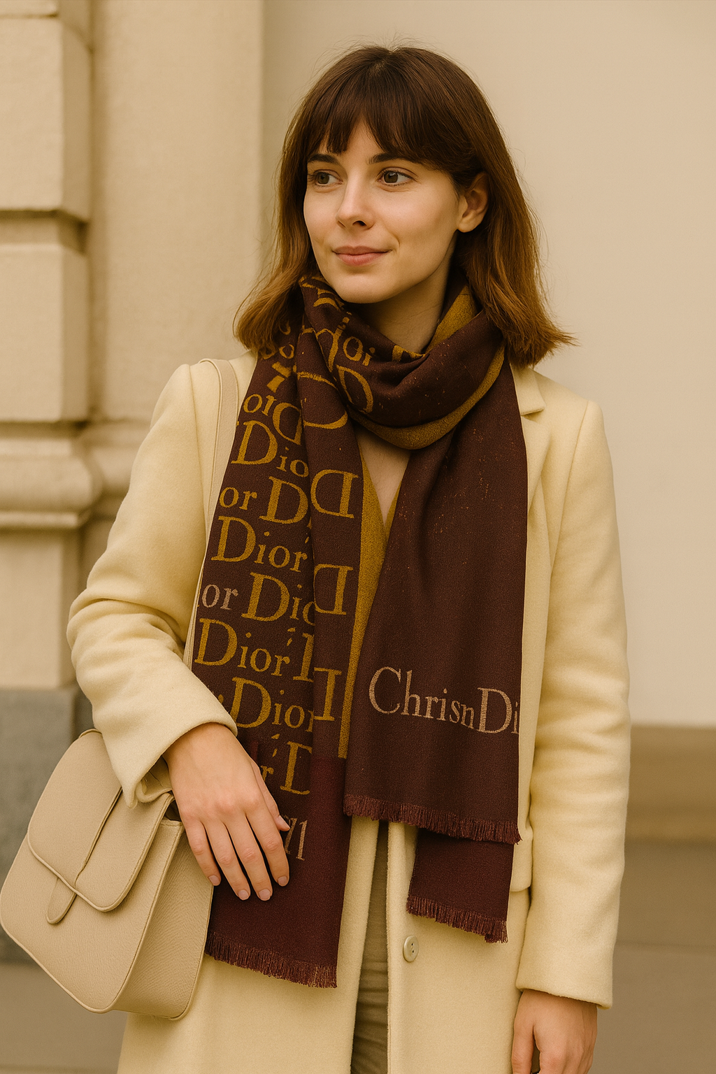 Dior Double Face Lightweight Wool Scarf