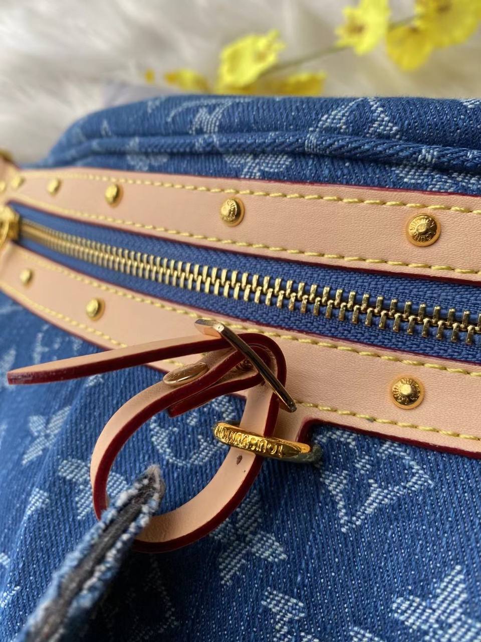 LOUIS VUITTON Monogram Denim High Rise Bumbag Blue