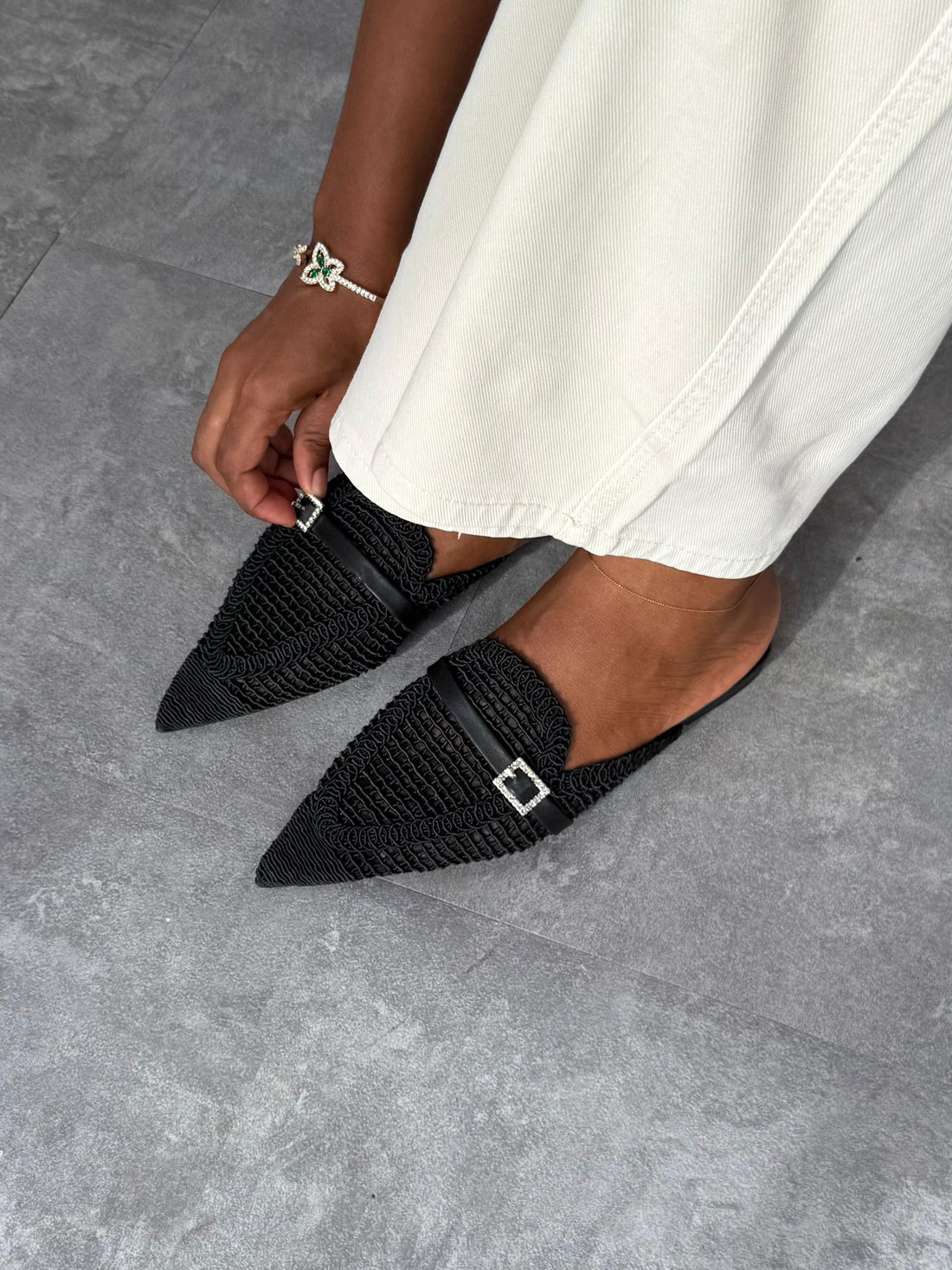 ZARA Woven Pointed Mules