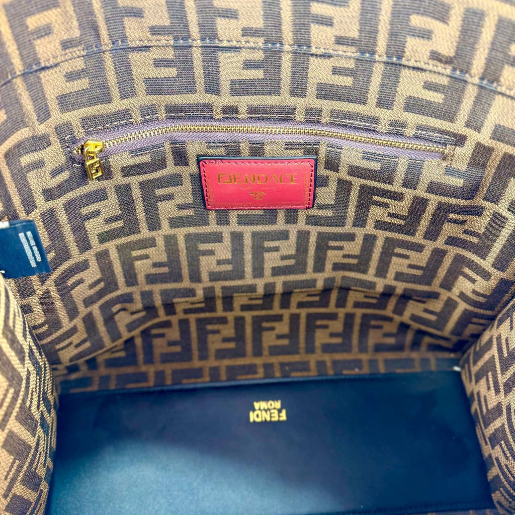 FENDACE (Fendi x Versace) Tote Bag – FF Canvas with Medusa Crystal Design